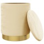 Taburete con almacenaje redondo terciopelo melocotón de , Taburetes y sillas plegables - Ref: Foro24-340287, Precio: 46,49 €,...