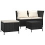 Set de muebles de jardín 3 pzas y cojines ratán sintético negro de , Conjuntos de jardín - Ref: Foro24-319692, Precio: 235,66...