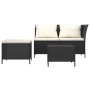 Set de muebles de jardín 3 pzas y cojines ratán sintético negro de , Conjuntos de jardín - Ref: Foro24-319692, Precio: 235,66...