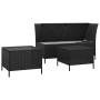 Set de muebles de jardín 3 pzas y cojines ratán sintético negro de , Conjuntos de jardín - Ref: Foro24-319692, Precio: 235,66...