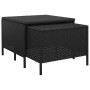 Set de muebles de jardín 3 pzas y cojines ratán sintético negro de , Conjuntos de jardín - Ref: Foro24-319692, Precio: 235,66...