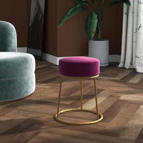 Hocker redondo morado terciopelo de , Taburetes y sillas plegables - Ref: Foro24-340258, Precio: 47,42 €, Descuento: %
