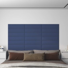 Paneles de pared 12 uds tela azul 60x15 cm 1,08 m² de , Recubrimiento de paredes - Ref: Foro24-343826, Precio: 39,10 €, Descu...