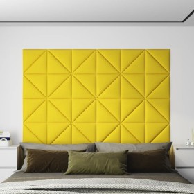 Paneles de pared 12 uds tela amarillo claro 30x30 cm 0,54 m² de , Recubrimiento de paredes - Ref: Foro24-343937, Precio: 23,8...