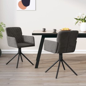 Sillas de comedor giratorias 2 unidades terciopelo gris oscuro de , Sillas de comedor - Ref: Foro24-344791, Precio: 157,58 €,...