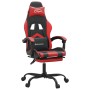 Silla gaming giratoria y reposapiés cuero sintético negro rojo de , Sillones para videojuegos - Ref: Foro24-349604, Precio: 1...