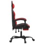 Silla gaming giratoria y reposapiés cuero sintético negro rojo de , Sillones para videojuegos - Ref: Foro24-349604, Precio: 1...