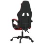 Silla gaming giratoria y reposapiés cuero sintético negro rojo de , Sillones para videojuegos - Ref: Foro24-349604, Precio: 1...