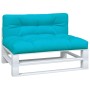 Cojines para palés 2 piezas tela turquesa de , Cojines para sillas y sofás - Ref: Foro24-360754, Precio: 93,79 €, Descuento: %