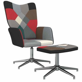 Silla de relax con taburete tela patchwork de , Sillones - Ref: Foro24-328202, Precio: 151,47 €, Descuento: %