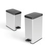 Curver Papelera de pedal estrecha Deco plateada 25 L de , Cubos de la basura y papeleras - Ref: Foro24-443832, Precio: 61,81 ...