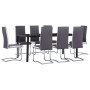 Juego de comedor 9 piezas cuero sintético gris de , muebles para cocinas y comedores - Ref: Foro24-3053098, Precio: 766,62 €,...