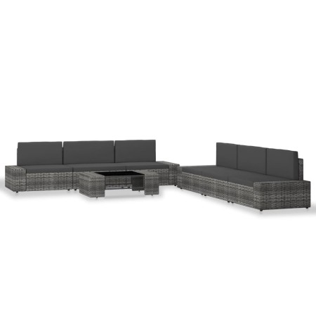 Juego de muebles de jardín 7 piezas ratán sintético gris de , Conjuntos de jardín - Ref: Foro24-3054602, Precio: 620,11 €, De...