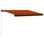 Toldo manual retráctil con LED naranja y marrón 450x300 cm de , Toldos - Ref: Foro24-3055231, Precio: 414,21 €, Descuento: %