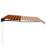 Toldo manual retráctil con LED naranja y marrón 450x300 cm de , Toldos - Ref: Foro24-3055231, Precio: 414,21 €, Descuento: %