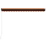 Toldo manual retráctil con LED naranja y marrón 450x300 cm de , Toldos - Ref: Foro24-3055231, Precio: 414,21 €, Descuento: %