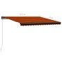 Toldo manual retráctil con LED naranja y marrón 450x300 cm de , Toldos - Ref: Foro24-3055231, Precio: 414,21 €, Descuento: %