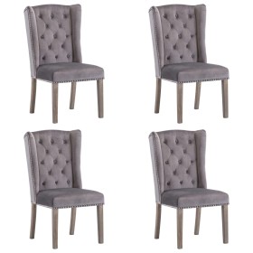 Sillas de comedor 4 unidades terciopelo gris de , Sillas de comedor - Ref: Foro24-3055851, Precio: 869,68 €, Descuento: %