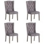 Sillas de comedor 4 unidades terciopelo gris de , Sillas de comedor - Ref: Foro24-3055851, Precio: 869,68 €, Descuento: %