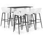 Mesa alta y taburetes de bar 7 piezas negro y blanco de , muebles para cocinas y comedores - Ref: Foro24-3057390, Precio: 499...