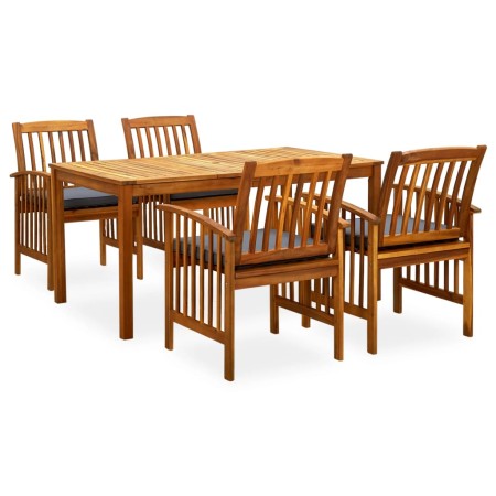 Set comedor de jardín 5 pzas y cojines madera maciza de acacia de , Conjuntos de jardín - Ref: Foro24-3058088, Precio: 525,38...