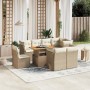 Set de sofás de jardín 9 pzas con cojines ratán sintético beige en Conjuntos de jardín | Comprar online en Foru.es