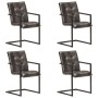 Sillas voladizas comedor 4 uds cuero auténtico gris envejecido de , Sillas de comedor - Ref: Foro24-3059818, Precio: 549,44 €...