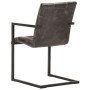 Sillas voladizas comedor 4 uds cuero auténtico gris envejecido de , Sillas de comedor - Ref: Foro24-3059818, Precio: 549,44 €...