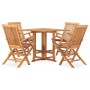 Set de comedor de jardín plegable 5 pzas madera maciza de teca de , Conjuntos de jardín - Ref: Foro24-3059982, Precio: 515,27...