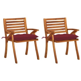 Sillas de comedor jardín con cojines 2 uds madera maciza acacia de , Sillas de jardín - Ref: Foro24-3060852, Precio: 243,90 €...