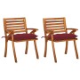 Sillas de comedor jardín con cojines 2 uds madera maciza acacia de , Sillas de jardín - Ref: Foro24-3060852, Precio: 243,90 €...