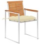 Sillas de jardín con cojines 2 uds madera maciza acacia y acero de , Sillas de jardín - Ref: Foro24-3061505, Precio: 240,03 €...