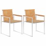 Sillas de jardín con cojines 2 uds madera maciza teca y acero de , Sillas de jardín - Ref: Foro24-3061518, Precio: 278,80 €, ...