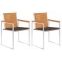 Sillas de jardín con cojines 2 uds madera maciza acacia y acero de , Sillas de jardín - Ref: Foro24-3061496, Precio: 240,11 €...
