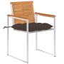 Sillas de jardín con cojines 2 uds madera maciza acacia y acero de , Sillas de jardín - Ref: Foro24-3061511, Precio: 235,74 €...