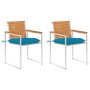Sillas de jardín con cojines 2 uds madera maciza acacia y acero de , Sillas de jardín - Ref: Foro24-3061507, Precio: 264,07 €...