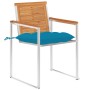 Sillas de jardín con cojines 2 uds madera maciza acacia y acero de , Sillas de jardín - Ref: Foro24-3061507, Precio: 264,07 €...
