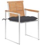 Sillas de jardín con cojines 2 uds madera maciza teca y acero de , Sillas de jardín - Ref: Foro24-3061530, Precio: 277,24 €, ...