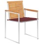 Sillas de jardín con cojines 2 uds madera maciza teca y acero de , Sillas de jardín - Ref: Foro24-3061524, Precio: 279,10 €, ...