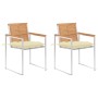 Sillas de jardín con cojines 2 uds madera maciza teca y acero de , Sillas de jardín - Ref: Foro24-3061532, Precio: 281,63 €, ...