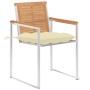 Sillas de jardín con cojines 2 uds madera maciza teca y acero de , Sillas de jardín - Ref: Foro24-3061532, Precio: 281,63 €, ...
