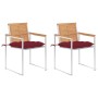Sillas de jardín con cojines 2 uds madera maciza teca y acero de , Sillas de jardín - Ref: Foro24-3061539, Precio: 281,63 €, ...