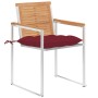 Sillas de jardín con cojines 2 uds madera maciza teca y acero de , Sillas de jardín - Ref: Foro24-3061539, Precio: 281,63 €, ...