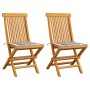 Sillas de jardín 2 uds madera teca con cojines a cuadros gris de , Sillas de jardín - Ref: Foro24-3062474, Precio: 135,99 €, ...