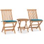 Set comedor de jardín plegable 3 piezas madera de teca cojines de , Conjuntos de jardín - Ref: Foro24-3063175, Precio: 163,94...