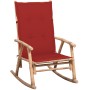 Silla mecedora con cojín bambú de , Sillas de jardín - Ref: Foro24-3063909, Precio: 137,82 €, Descuento: %
