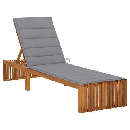 Tumbona con cojín madera maciza de acacia de , Tumbonas - Ref: Foro24-3064150, Precio: 236,52 €, Descuento: %