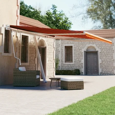 Toldo de pie automático naranja y marrón 400x300 cm de vidaXL, Toldos - Ref: Foro24-3069550, Precio: 733,39 €, Descuento: %
