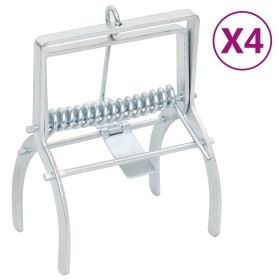 Trampas para topos 4 unidades acero galvanizado plateado de , Trampas para control de plagas - Ref: Foro24-150682, Precio: 22...