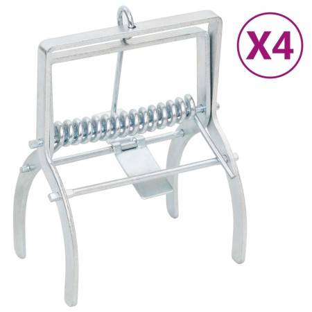 Trampas para topos 4 unidades acero galvanizado plateado de , Trampas para control de plagas - Ref: Foro24-150682, Precio: 22...